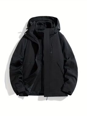 Winter Ski Jacket, Softshell Outer Layer And Warm Fleece Lining, 3-In-1 Jacket